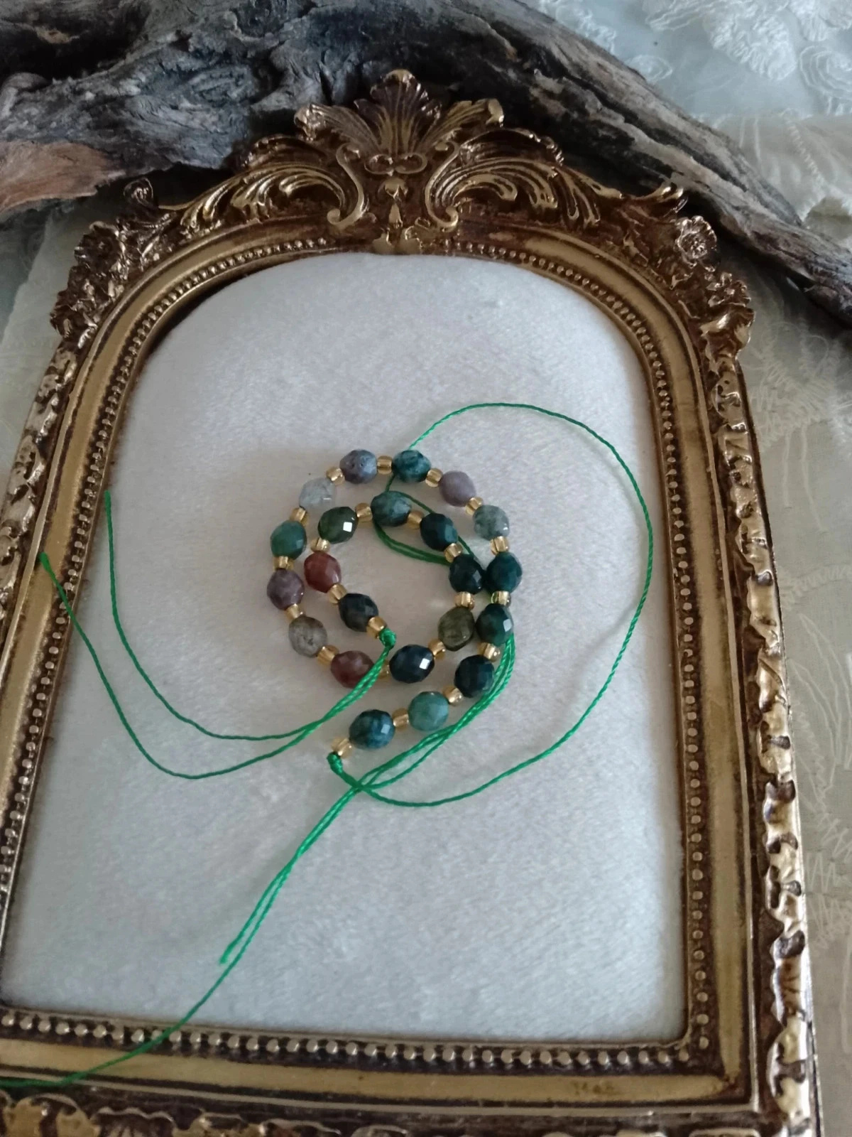 Lot de perles naturelles agate indienne